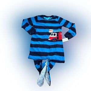 Boys Carter’s Fire Truck Footed Pajamas NWT